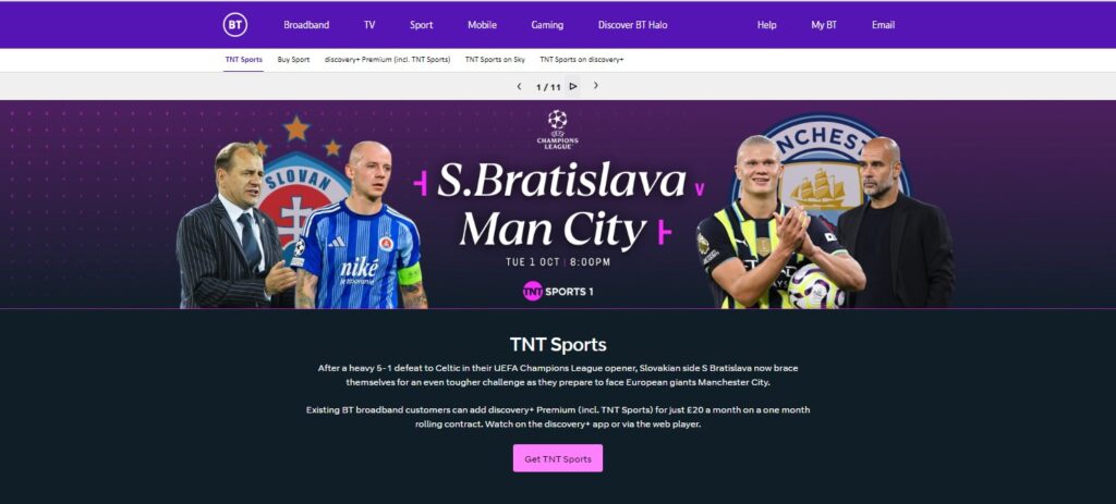 streaming BT sport