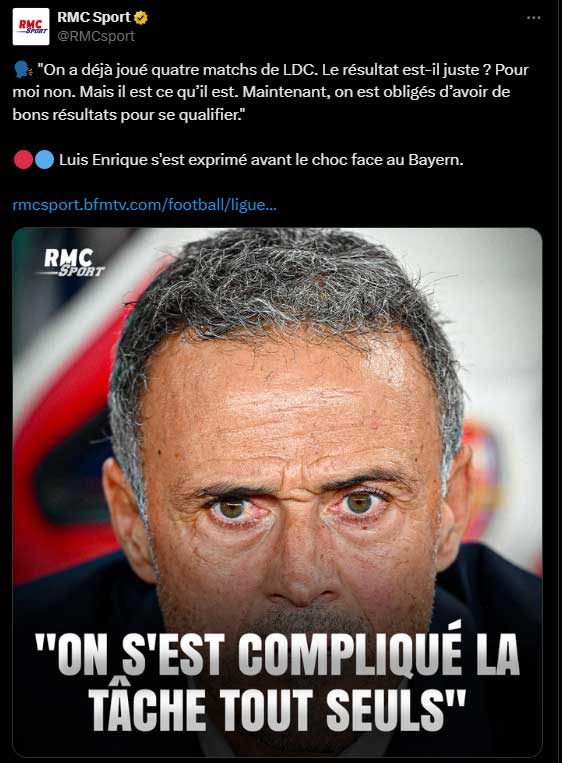 Luis Enrique PSG Bayern