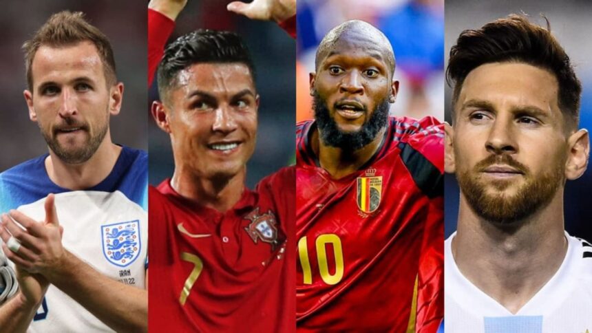 Harry Kane, Cristiano Ronaldo, Romelu Lukaku, Lionel Messi