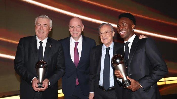 Carlo Ancelotti dan Vinicius Junior menerima penghargaan The Best FIFA Awards 2024