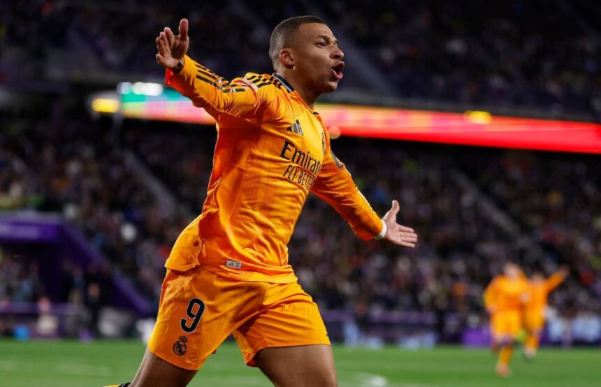 Kylian Mbappé en célébration