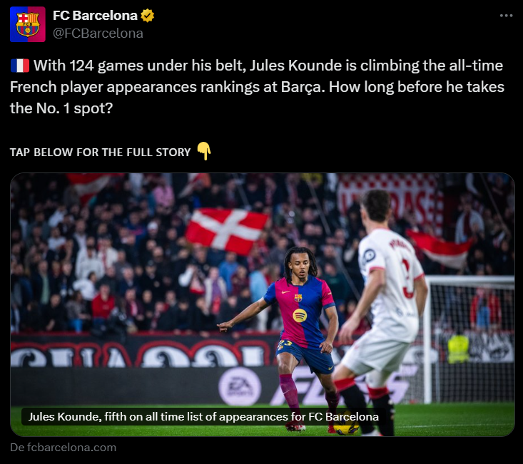 Barça : Jules Koundé entre dans l’histoire avec un record marquant
