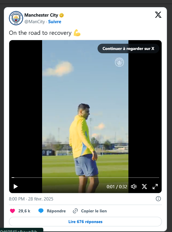 Manchester City : Rodri de retour