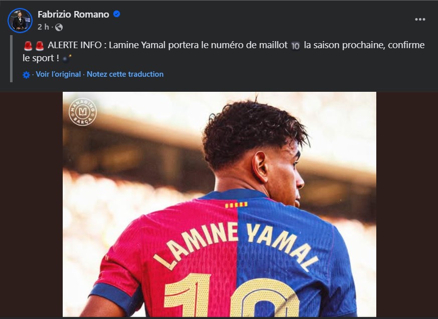 Officiel : Lamine Yamal devient le nouveau numéro 10 du Barça !