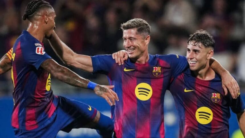 Liga : le Barça écrase Valence 6-0 sans Lamine Yamal