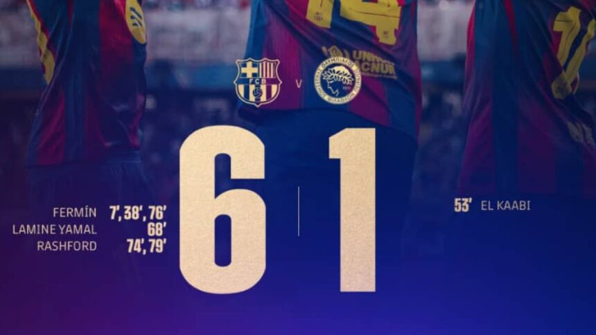 Barcelone 6-1 Olympiacos: Fermín López signe son premier triplé en ligue des champions