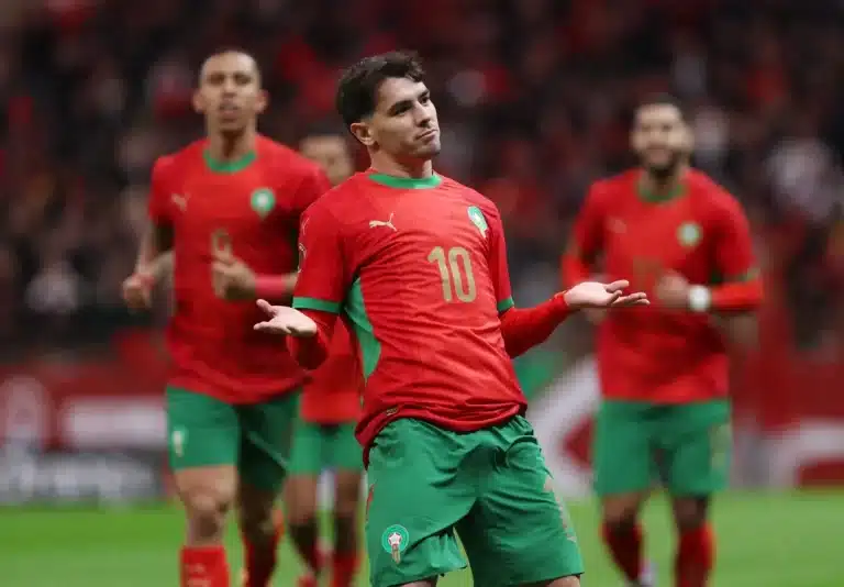 La celebration de Brahim Diaz lors de Maroc Comores 2205071 768x534 1